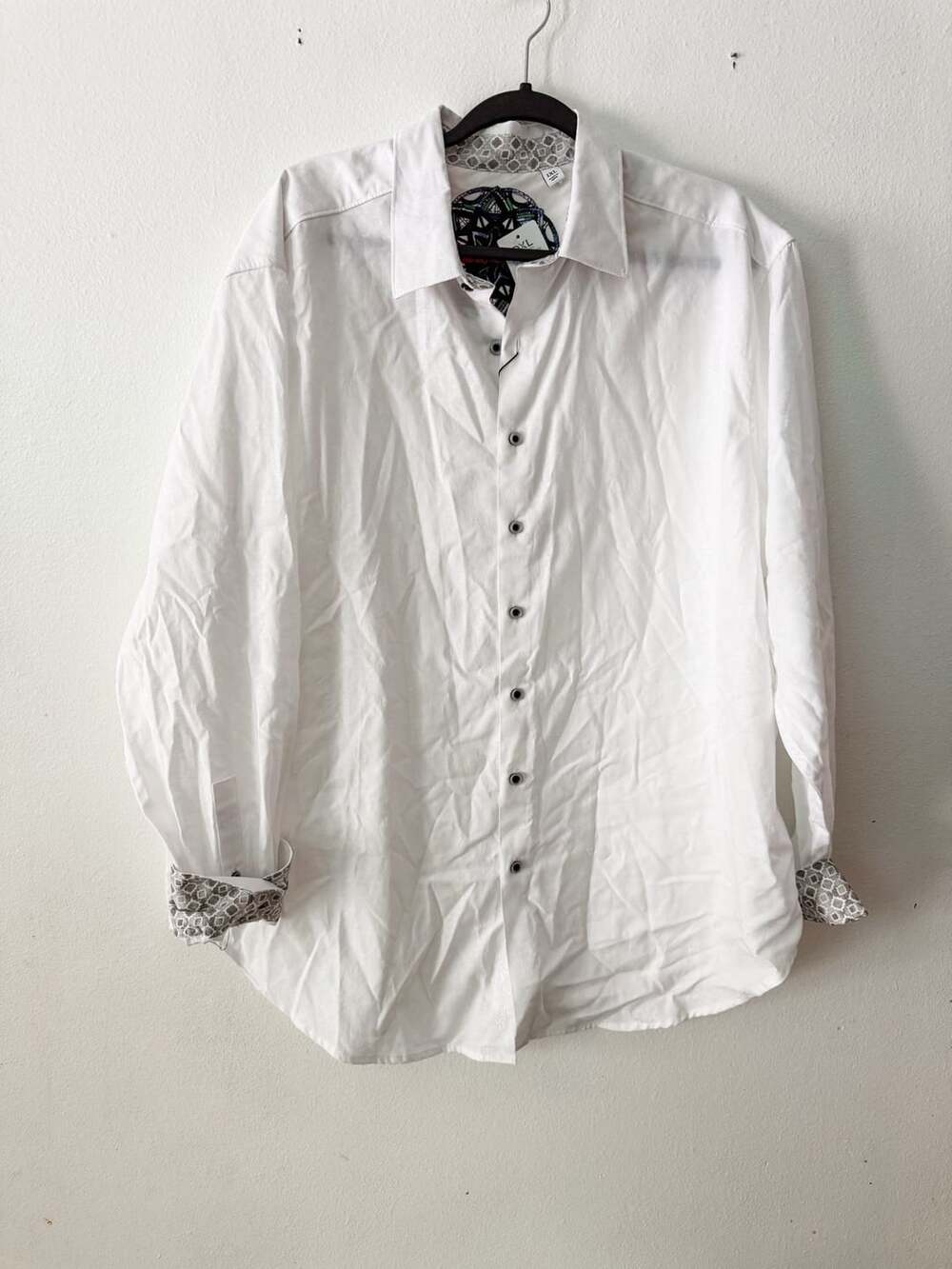 NEW Robert Graham Fargo Men's White Button Down Long Sleeve Dress Shirt 1XL